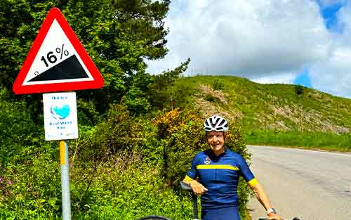 A photograph of David Morrison who is cycling on behalf of Russell Anderson Foundation